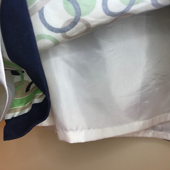 Talbots Silk Green and Navy Polka Dot Skirt - Picture 5 of 9